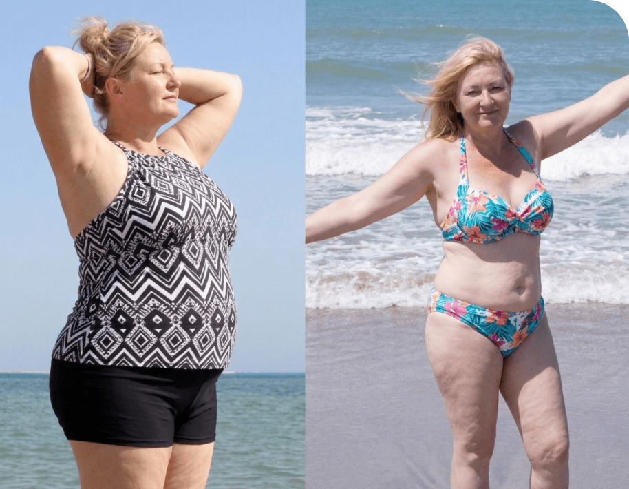 Melissa before and after results from online weight loss program